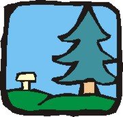 graphic-tree and bench