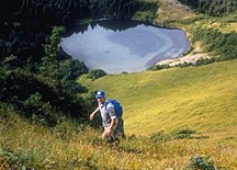 Hiker at Piller Lake