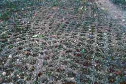 The imprinted pattern on the surface of the gravel pit.