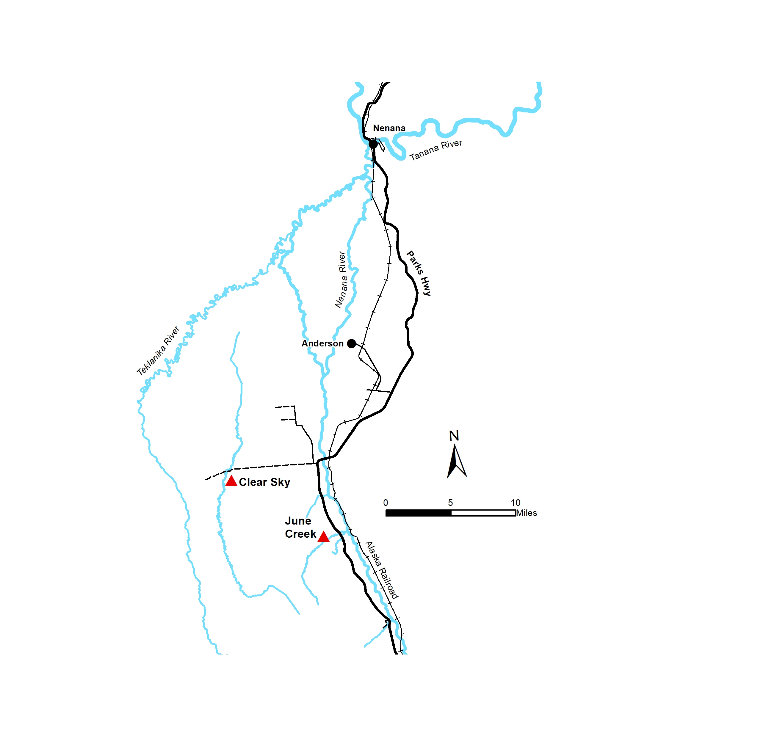 Region map for Northern Parks Highway