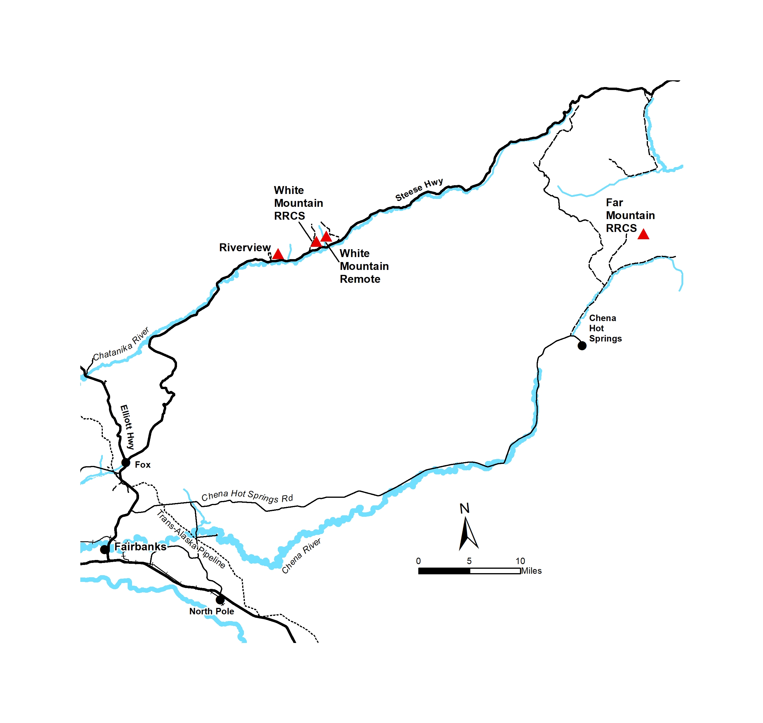 Region map for Steese Highway