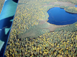 A typical lake in the Kahiltna Remote area.