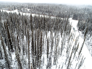 Intersection of Memory Lane and the Glenn Highway near Glenallen. 