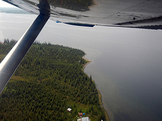 Susitna Lake as seen from small aircraft, looking northwest.
