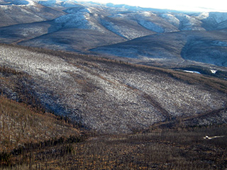Rolling hills and mountains in the White Mountain RRCS area. 