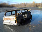 Burned/abandoned vehicle on the Knik River flats