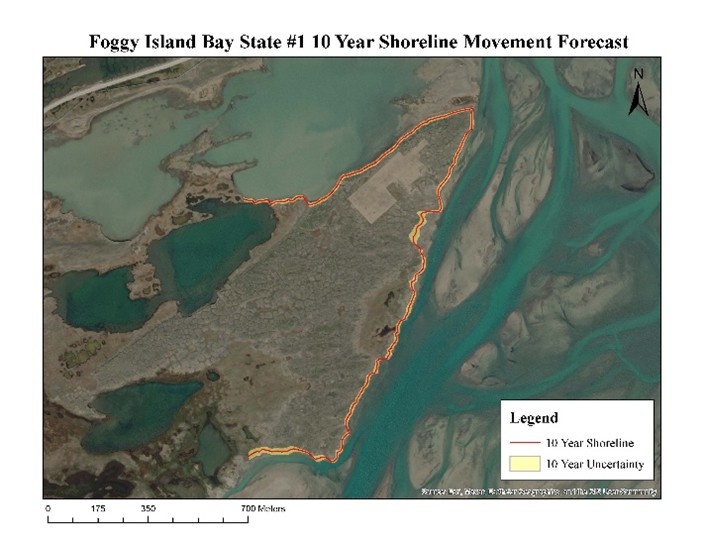 Foffy Island Bay State #1 10 Year Shoreline Movement Forecast