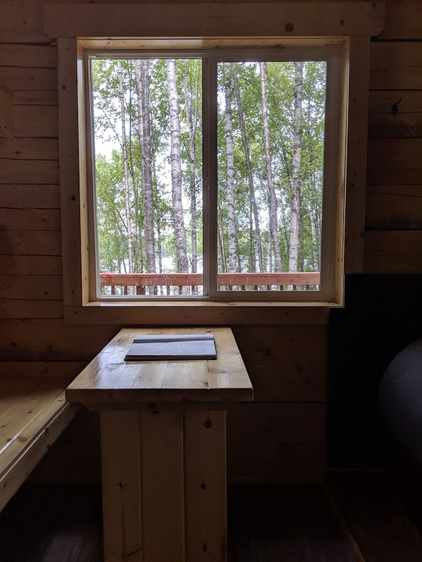 table inside of Rhein Lake Cabin