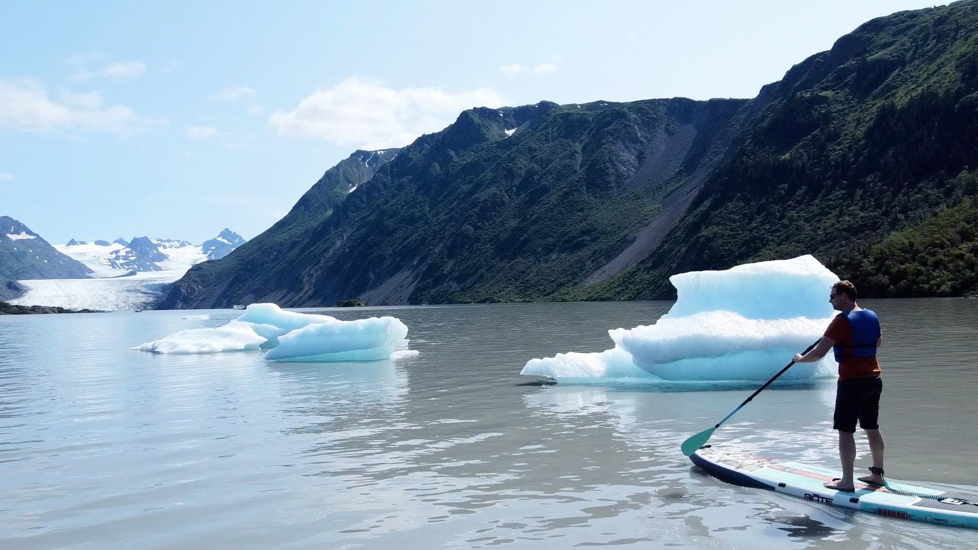 Paddle Boarding on Grewink Glacier Lake