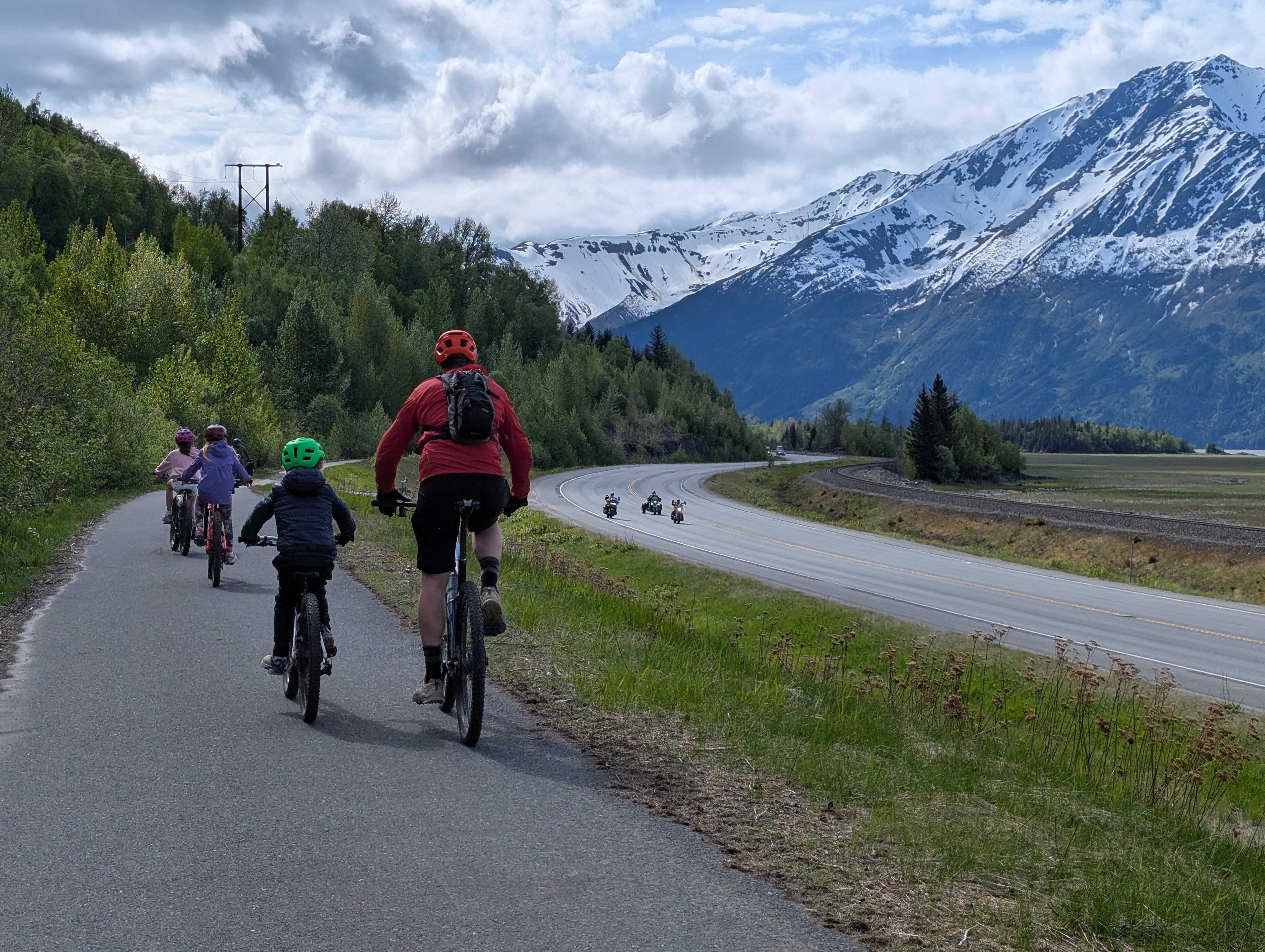 Biking along Bird to Girdwood