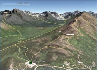 Google Earth map of Hillside Trails