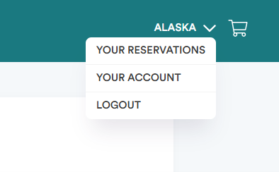 screenshot of thetop-right corner of the reservation system page where your account information is found