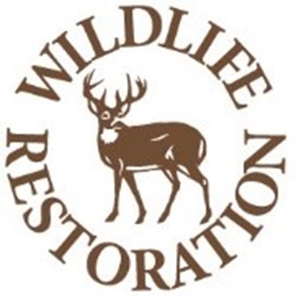 Wildlife Restoration Logo with Deer illustration in center