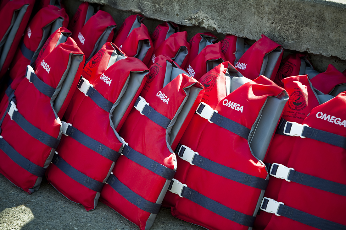 photo of personal flotation devices, commonly known as life jackets