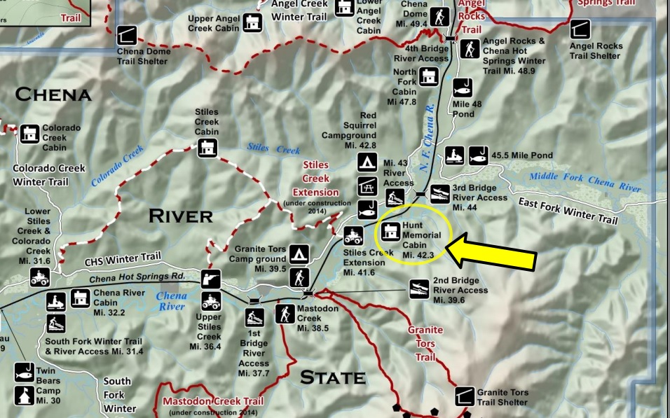Location map of Hunt Memorial Cabin