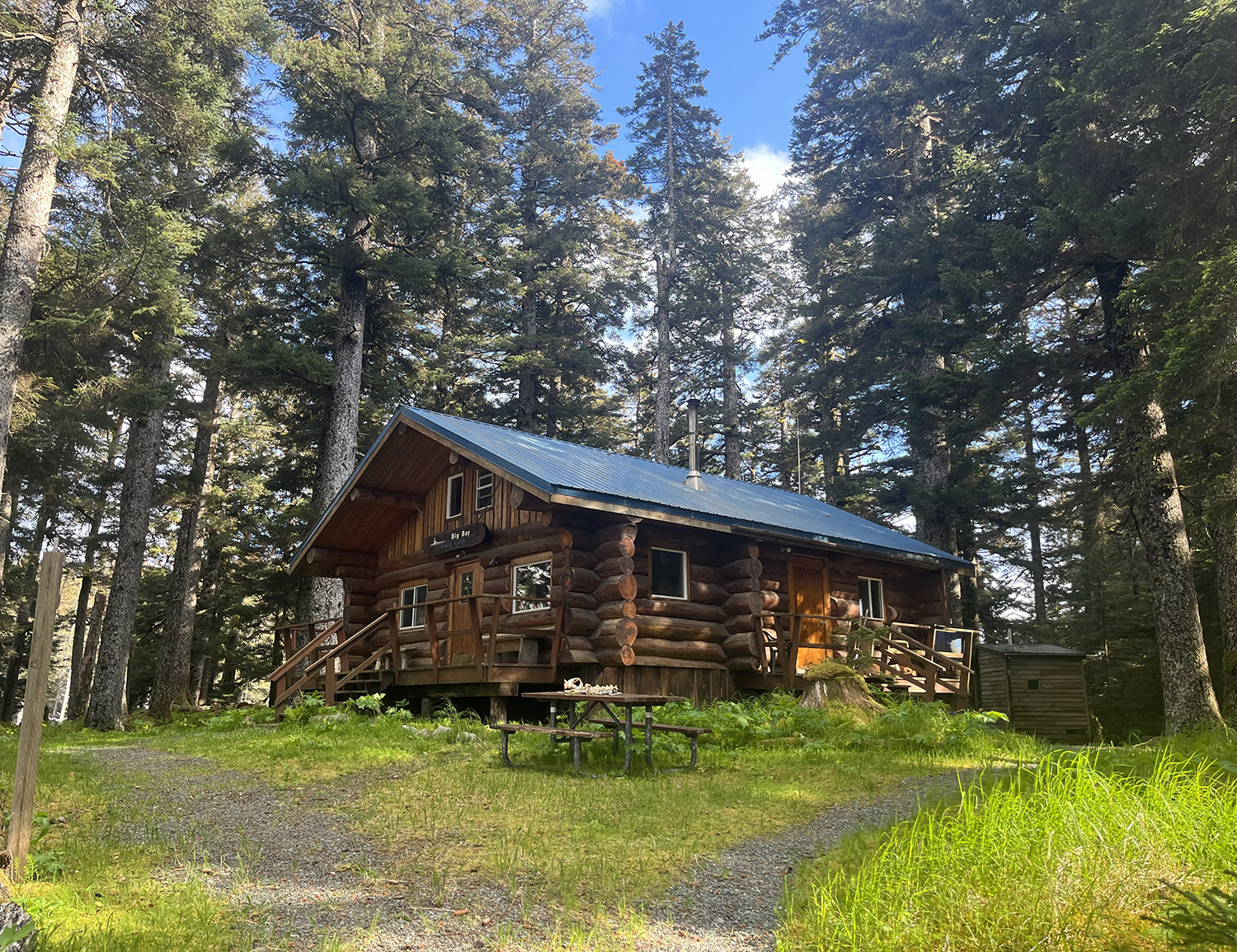 Big Bay cabin in woods