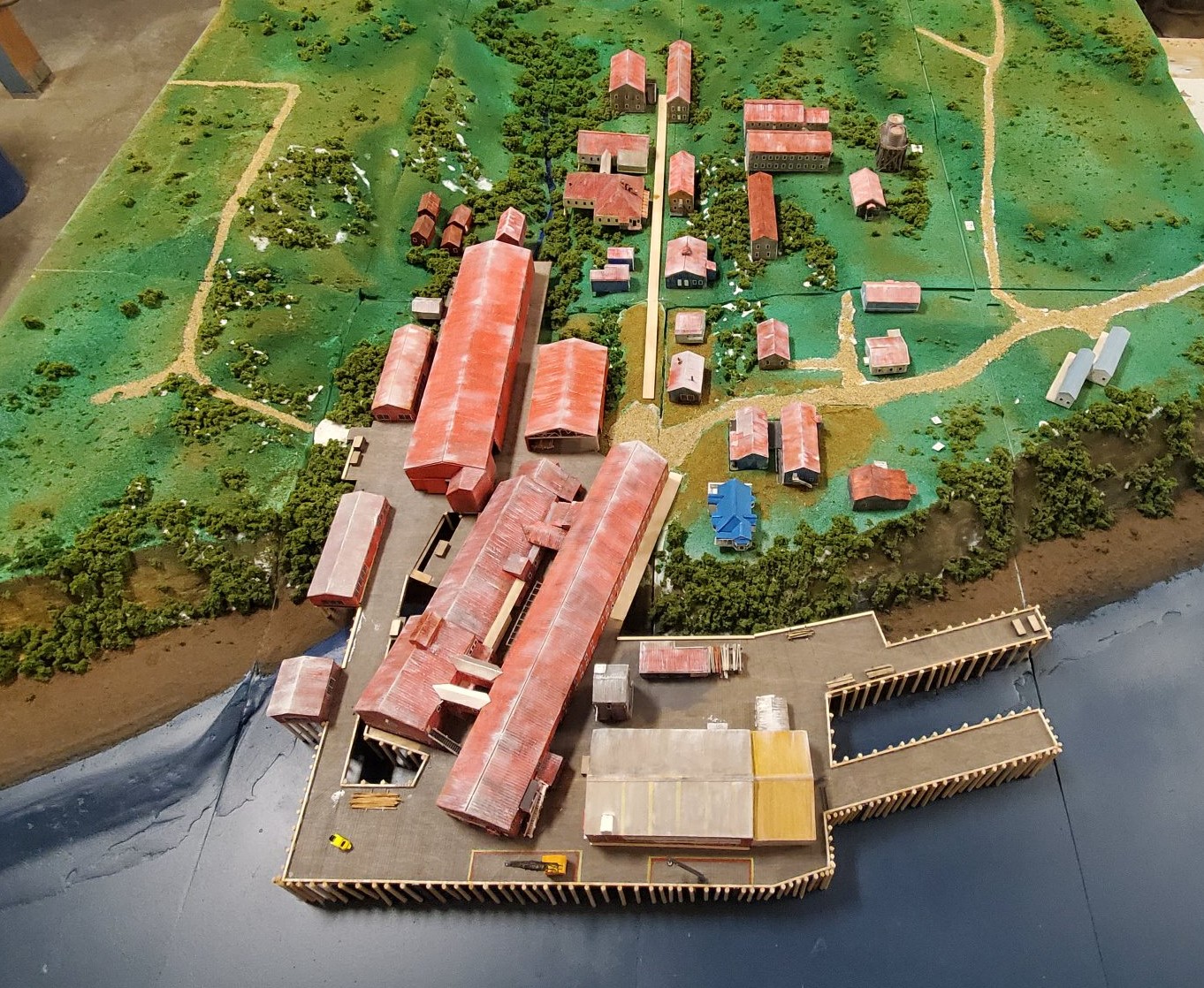 Scale model of the Diamond NN Cannery by Alaskan artist Andrew Abyo