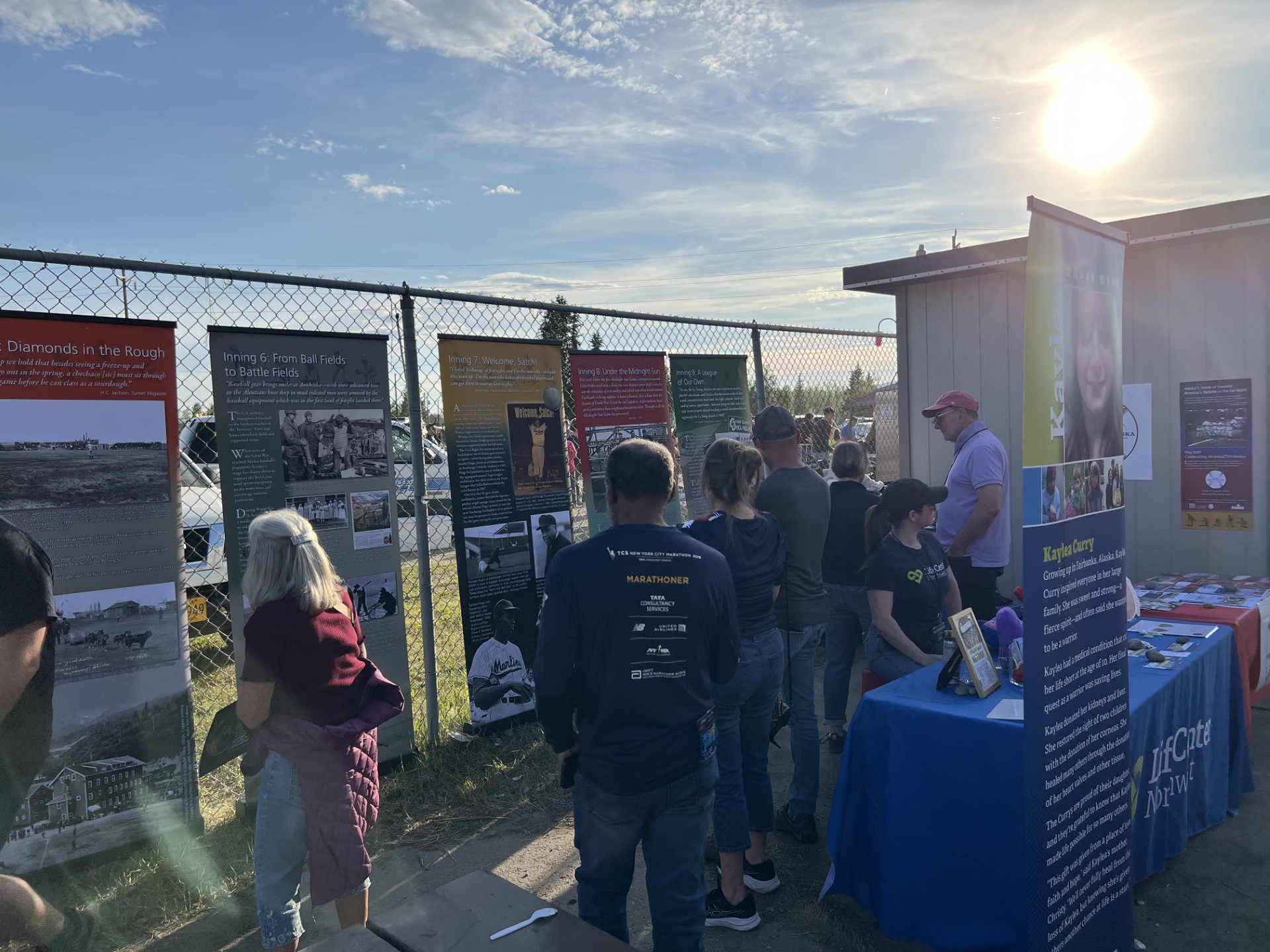 People looking at America250 Traveling exhibit