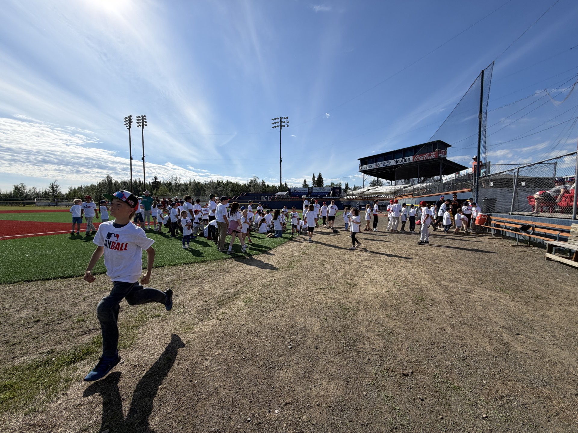Kids on baseball field