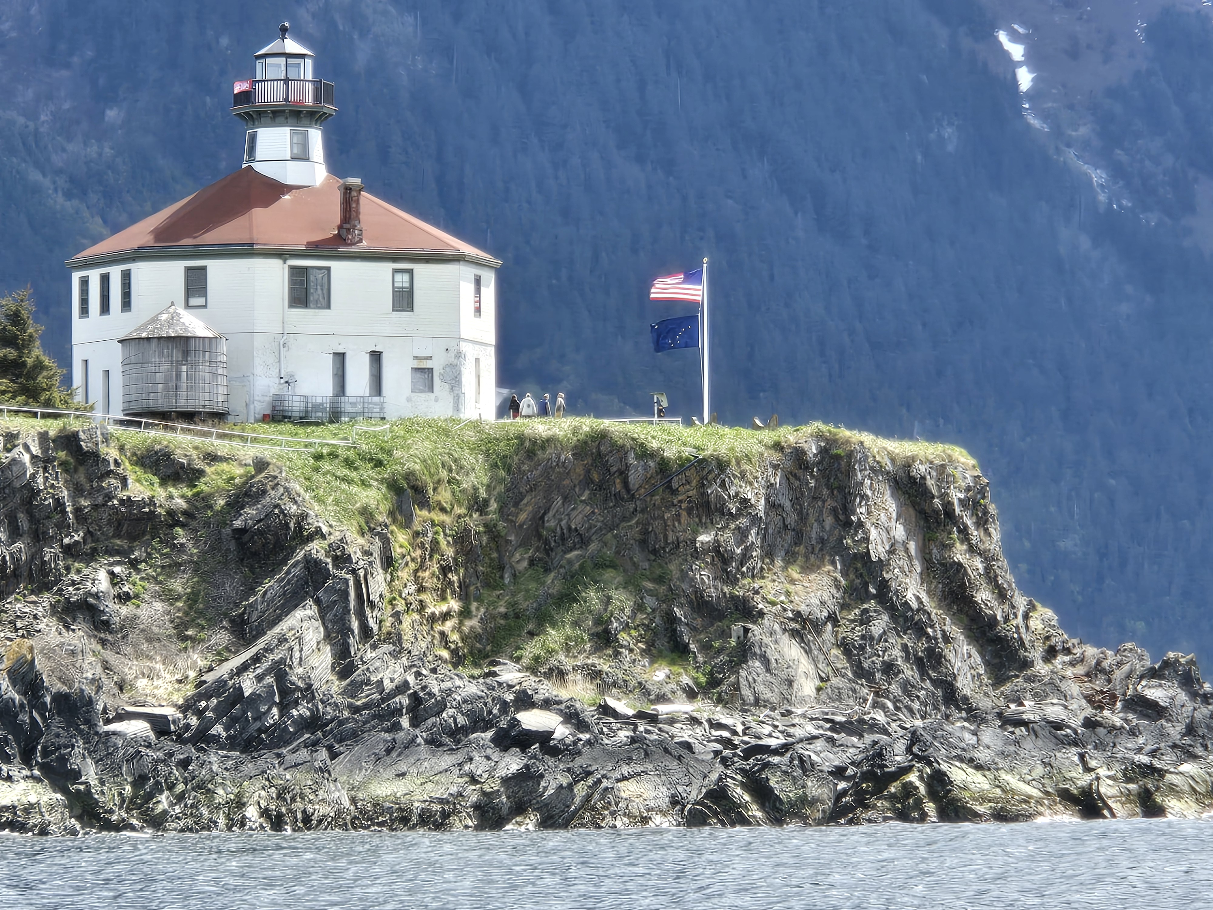 Image of Eldred Rock building and cliffside