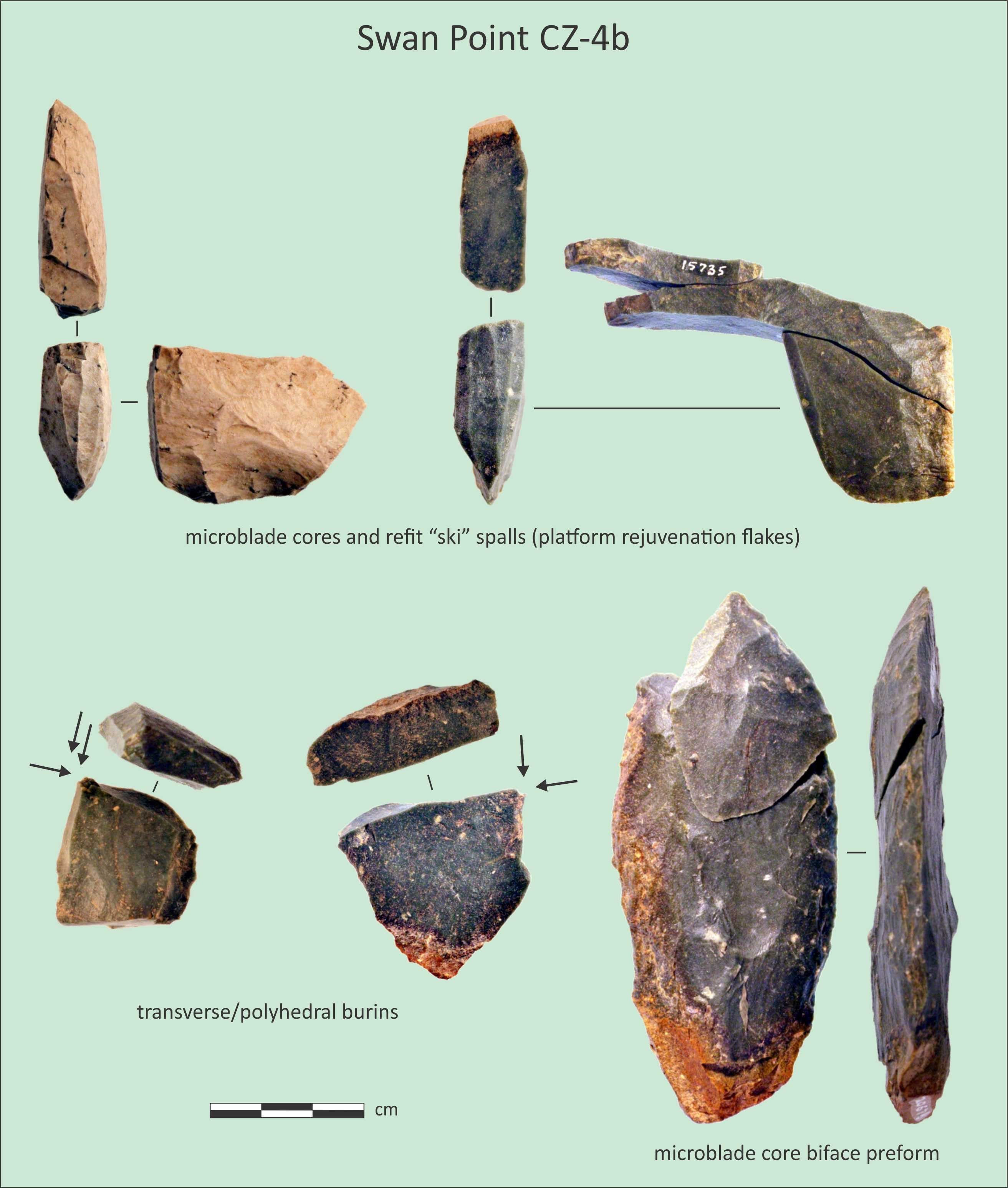 Swan Point Ebt Phase 1, Cultural Zone 4b artifacts.