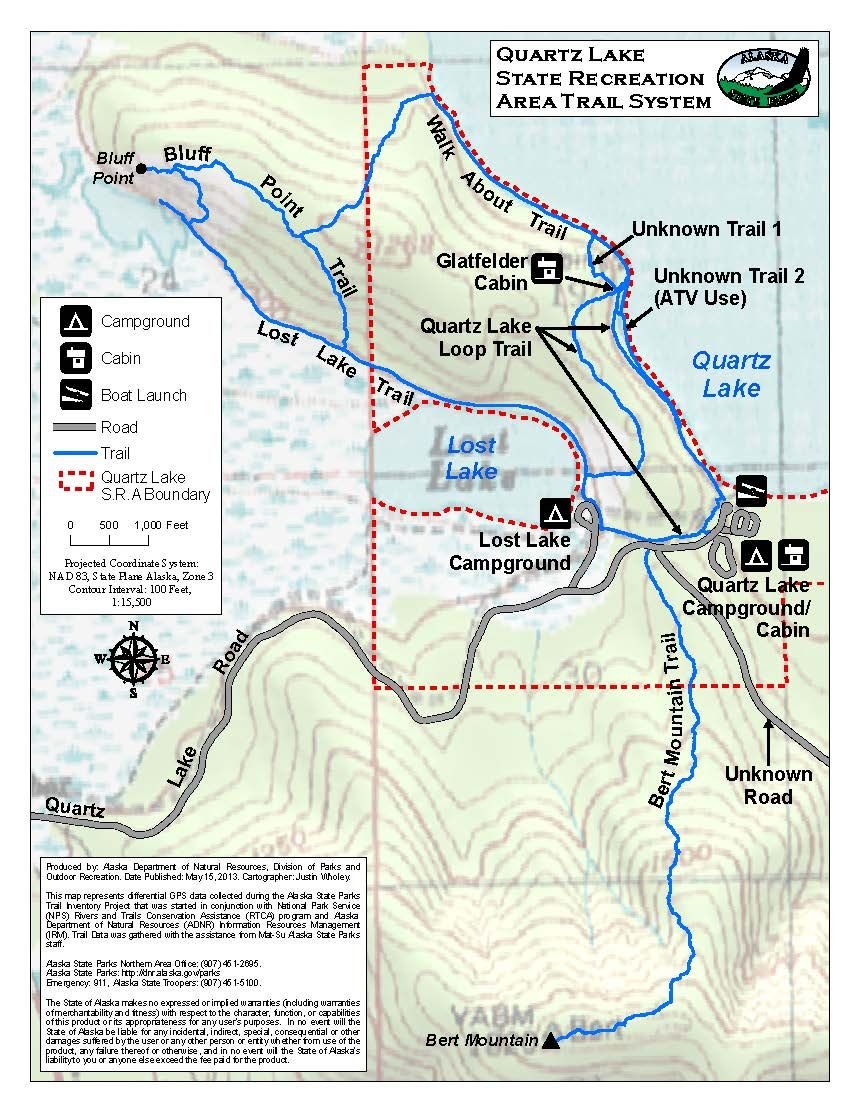 trail Map for Quartz Lake SRA